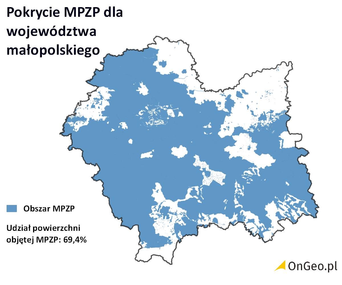 Pokrycie MPZP: województwo małopolskie