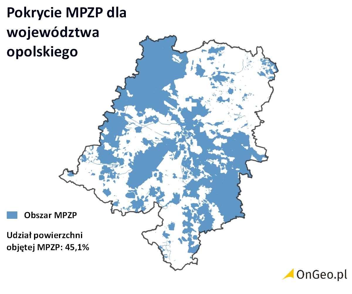 Pokrycie MPZP: województwo opolskie