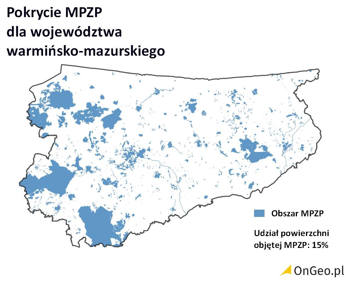 Pokrycie MPZP: województwo warmińsko-mazurskie