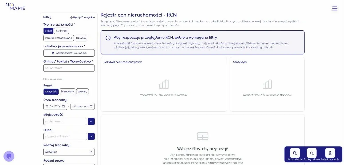 Narzędzie do analizy RCN w Geoportalu Na Mapie