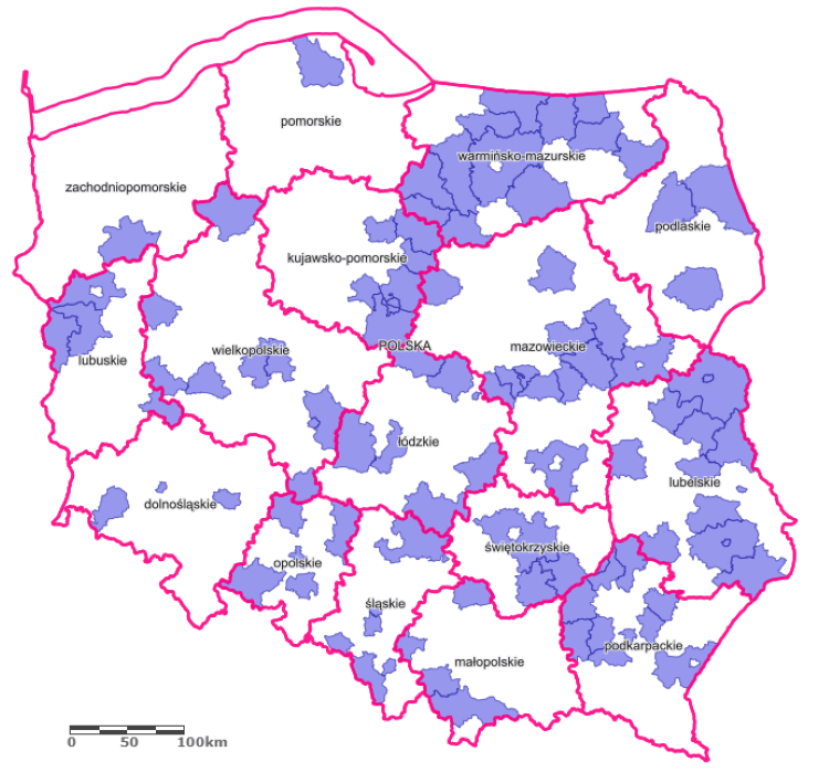 BDOT500 udostępnione dane w poszczególnych województwach, geoportal.gov.pl