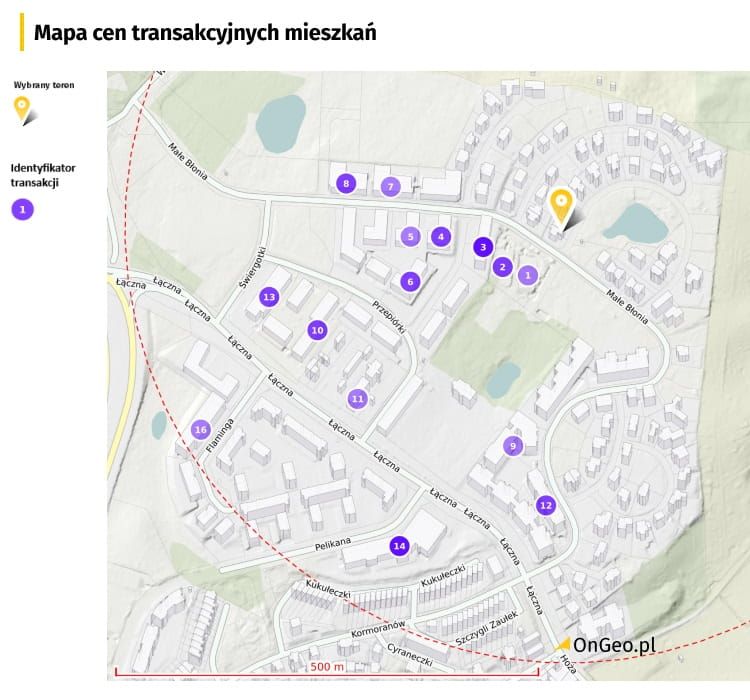 Ceny transakcyjne nieruchomości (RCN) w Raporcie o terenie OnGeo.pl