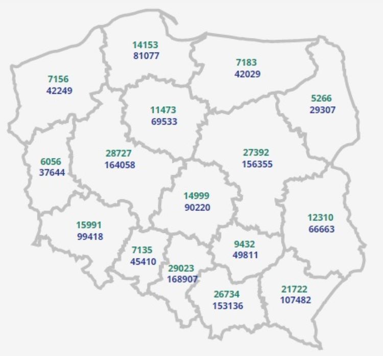 Liczba przyznanych dofinansowań do projektu instalacji PV i łączna moc instalacji w kW (stan na 04.01.20212 r.), fot. mojprad.gov.pl