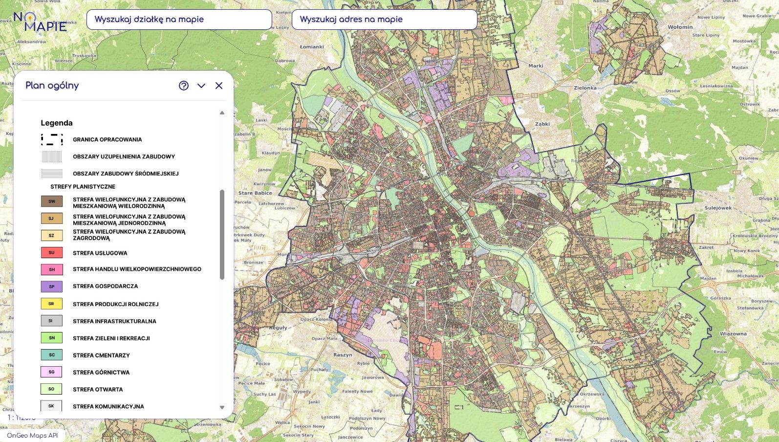 Plan Ogólny Miasta Warszawa Geoportal Na Mapie