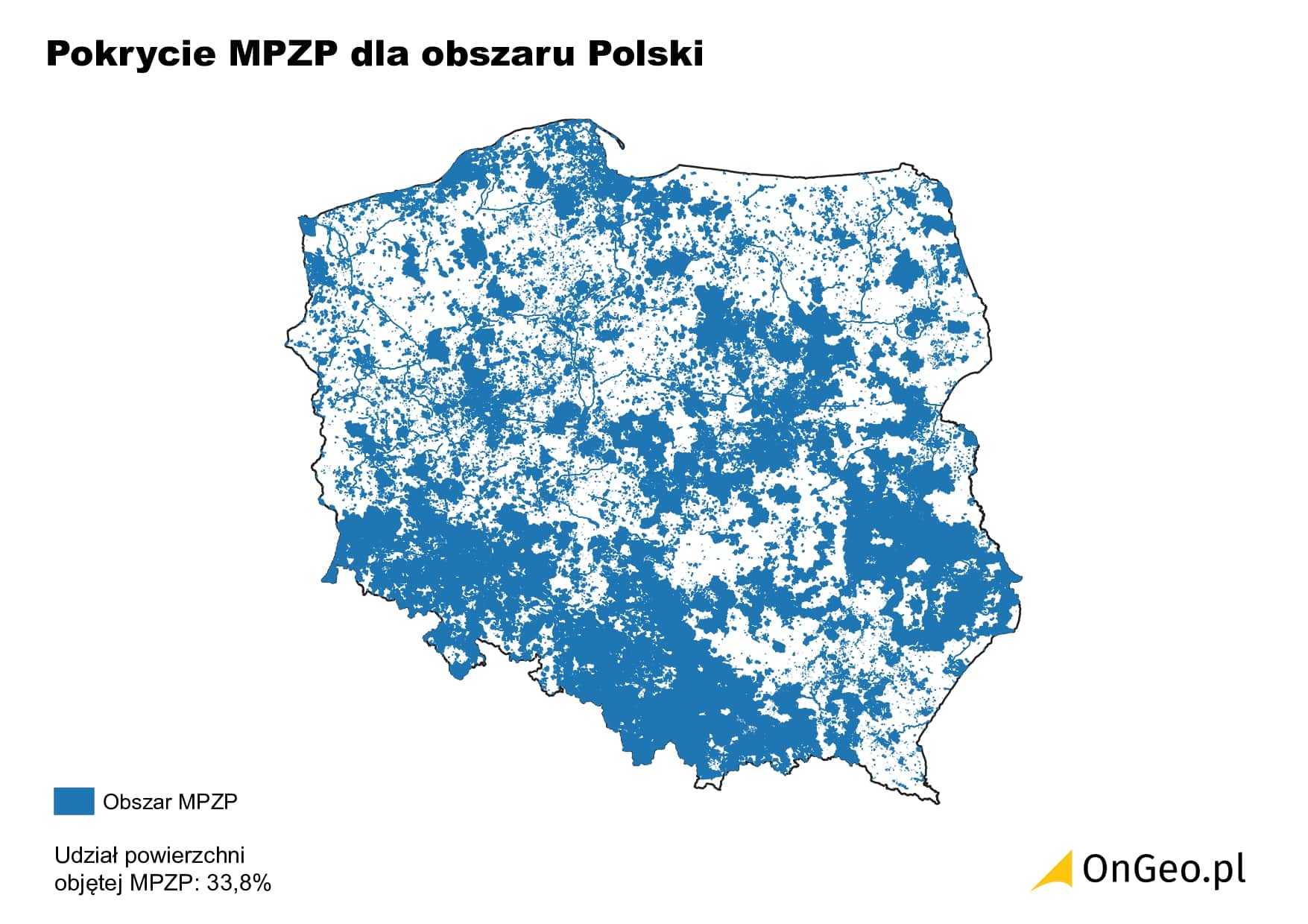 Pokrycie miejscowymi planami Polska 2025 OnGeo