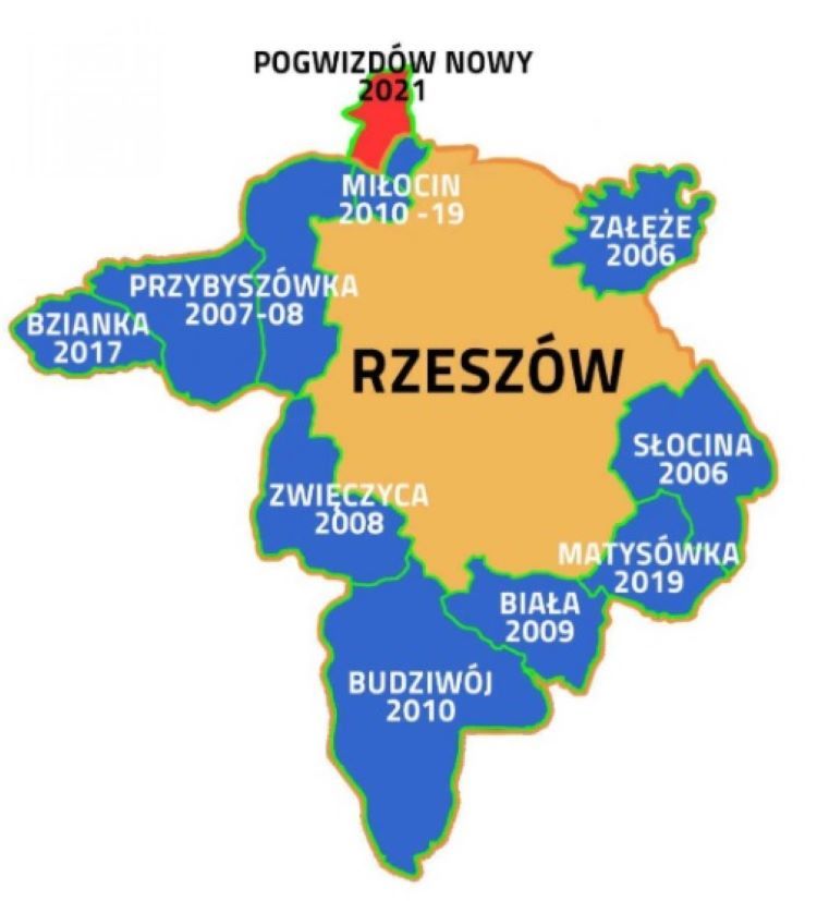 Spory graniczne - jak rozrasta się miasto Rzeszów; erzeszow.pl