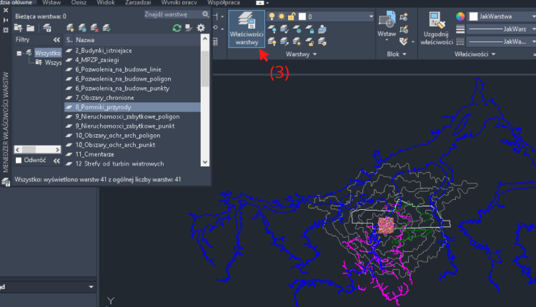 Właściwości warstwy w AutoCAD 