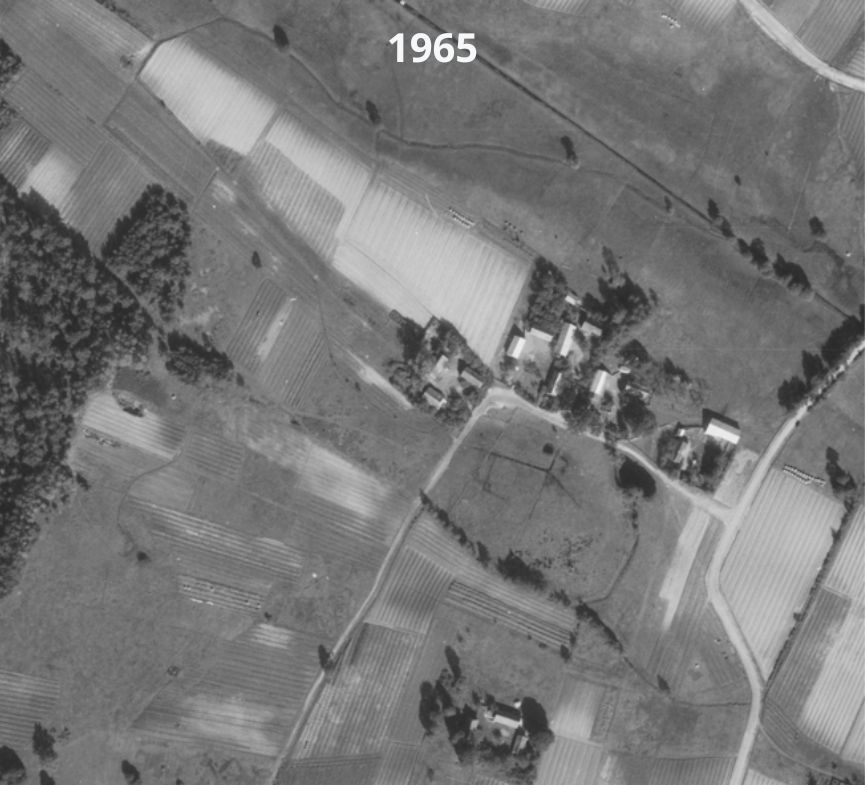 Archiwalne zdjęcie lotnicze z 1965 roku 