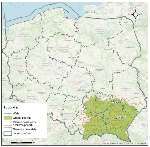 Położenie obszaru objętego Programem na tle obszaru Polski.