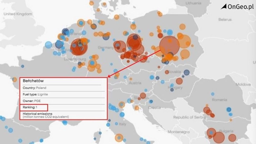 mapa emisji CO2 w Europie