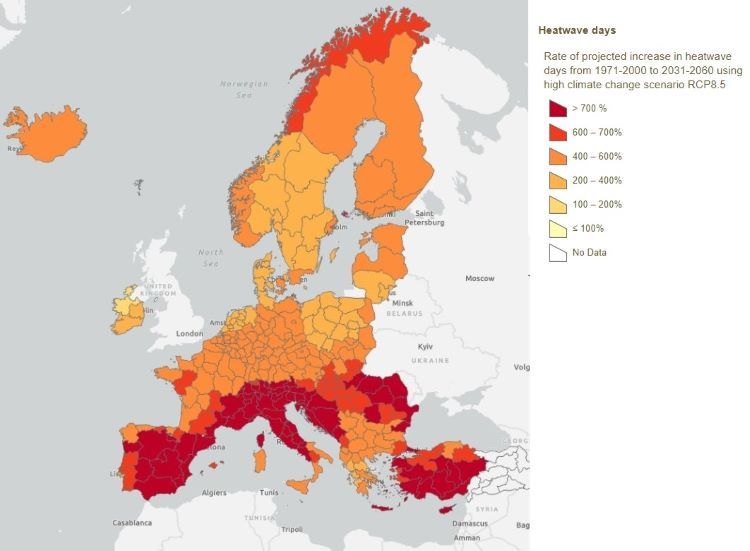 Mapa klimatu w Europie, discomap.eea.europa.eu
