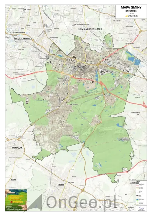 Mapa gminy Katowice,  źródło: Na Mapie