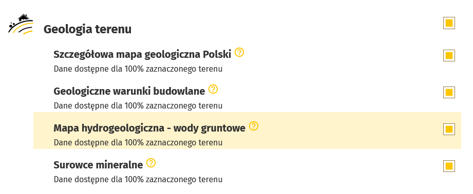 Wybierz Mapa hydrogeologiczna - wody gruntowe, OnGeo.pl