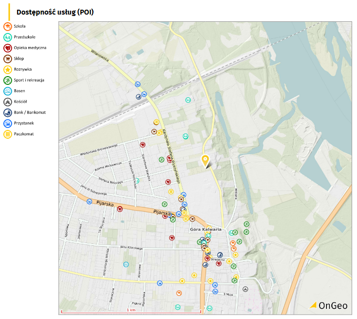 Raport o Terenie OnGeo.pl - Dostępność usług (POI)