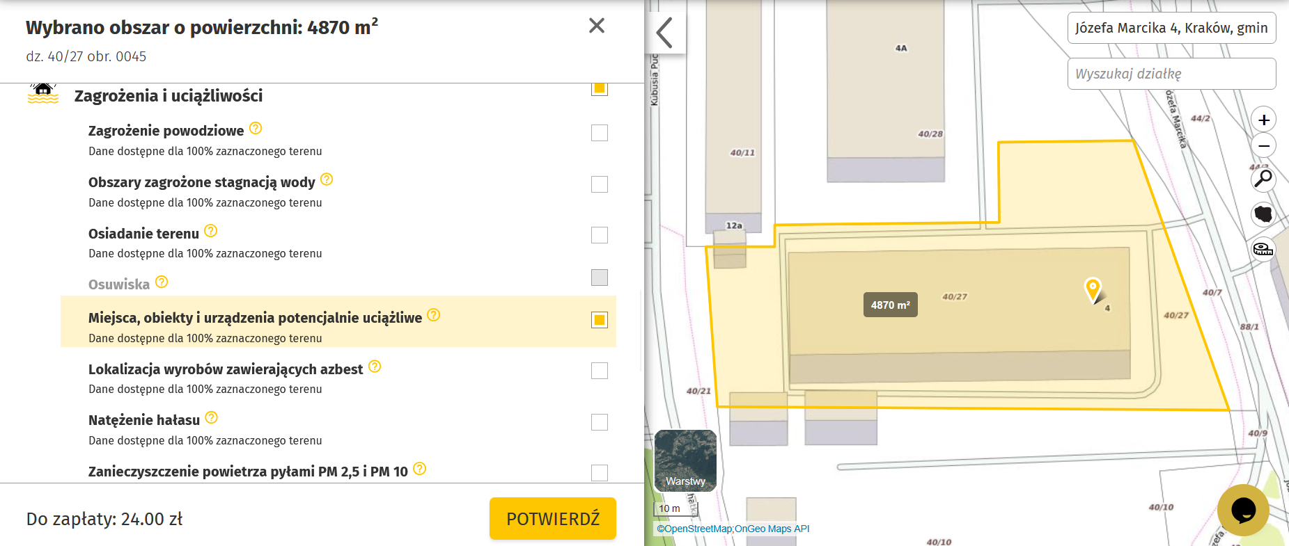 Raport o Terenie - Miejsca, obiekty i urządzenia potencjalnie uciążliwe