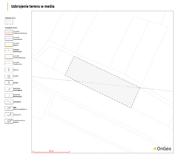 Raport o Terenie OnGeo.pl - Uzbrojenie terenu w media