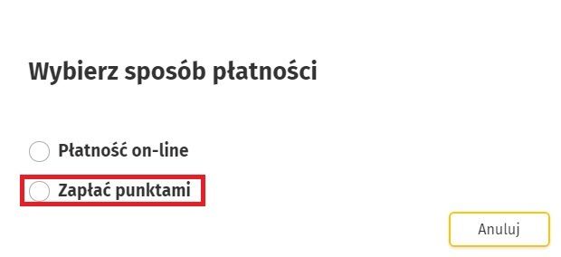 płatność punktami