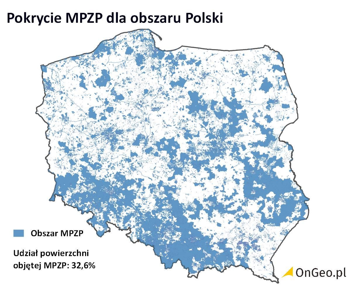 Pokrycie MPZP dla obszaru Polski