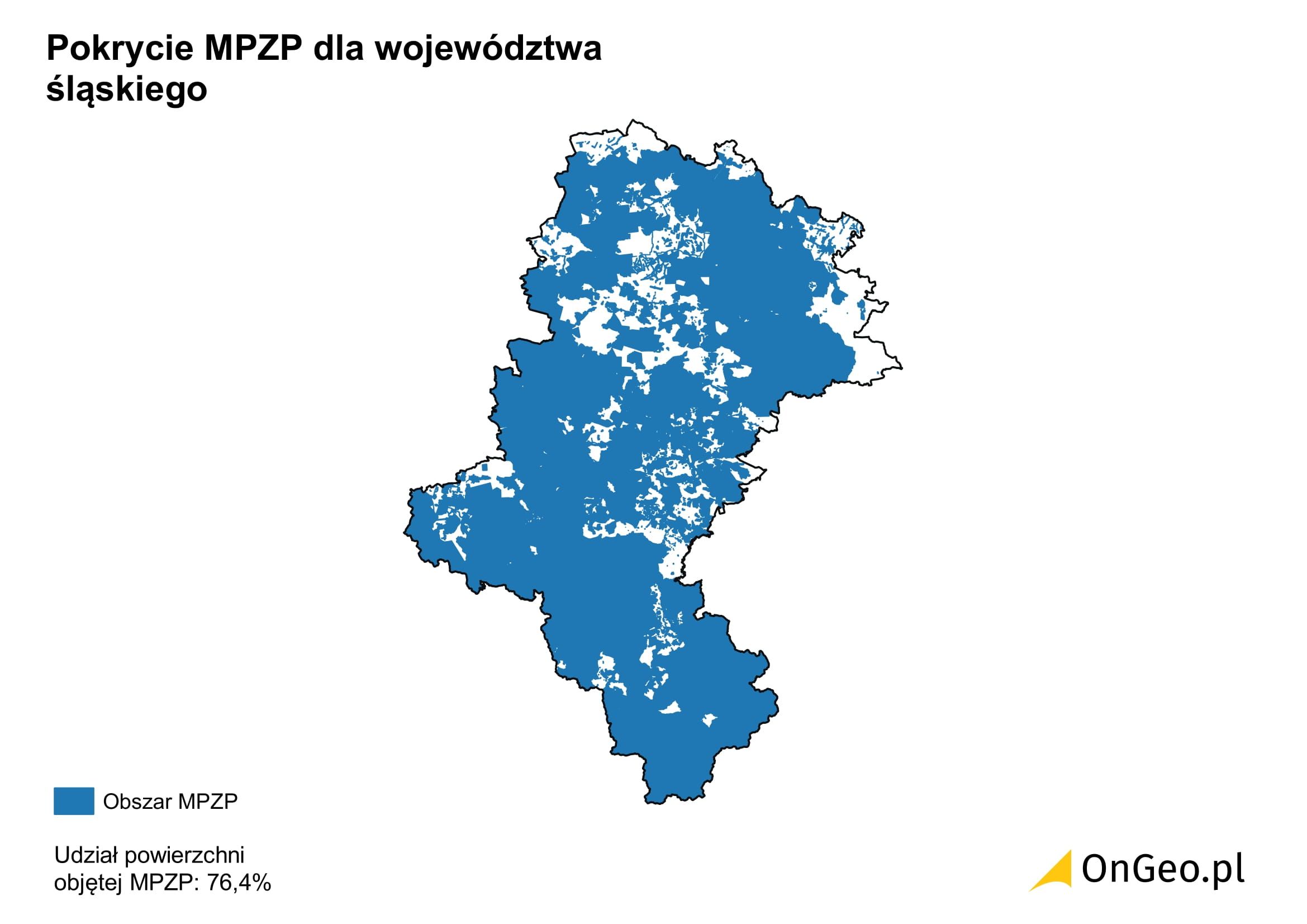 Pokrycie MPZP dla województwa śląskiego