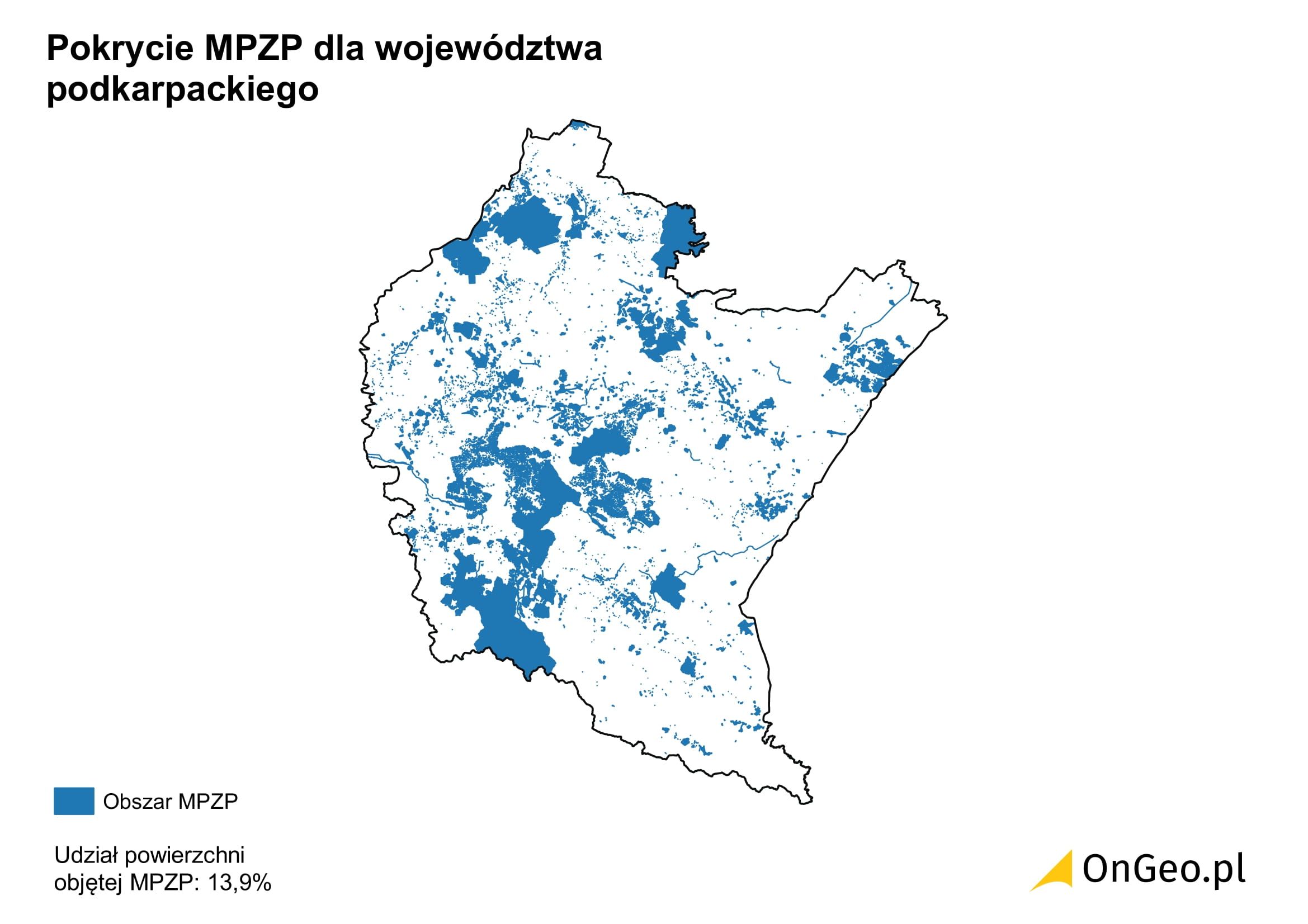 Pokrycie MPZP dla województwa podkarpackiego 2025 ongeo