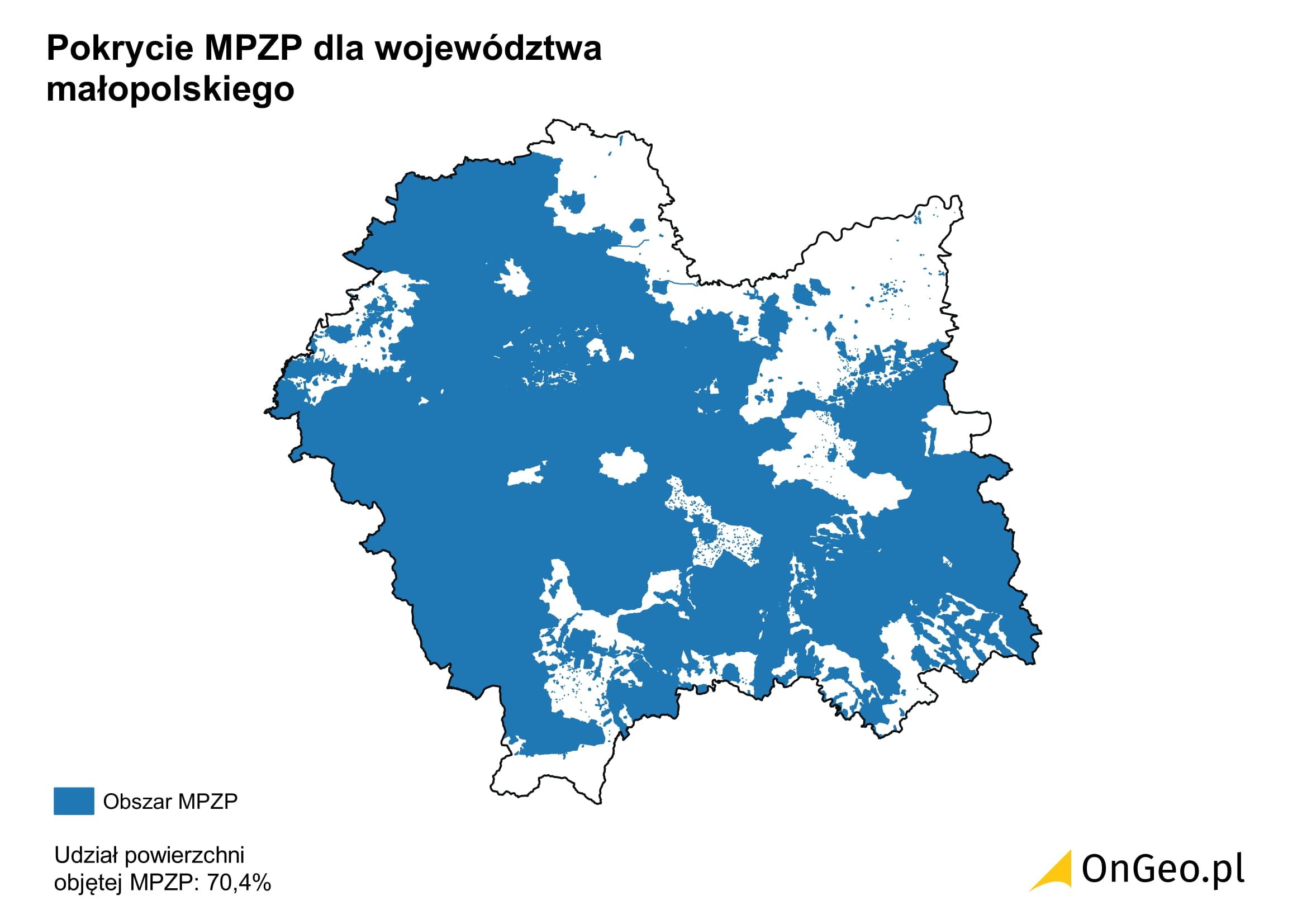 Pokrycie miejscowymi planami województwo małopolskie 2025