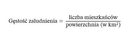 Wzór na gęstość zaludnienia